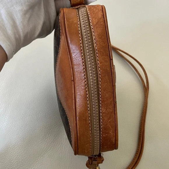 Celine Vintage Brown & Tan Monogram Crossbody Bag - Picture 5 of 12